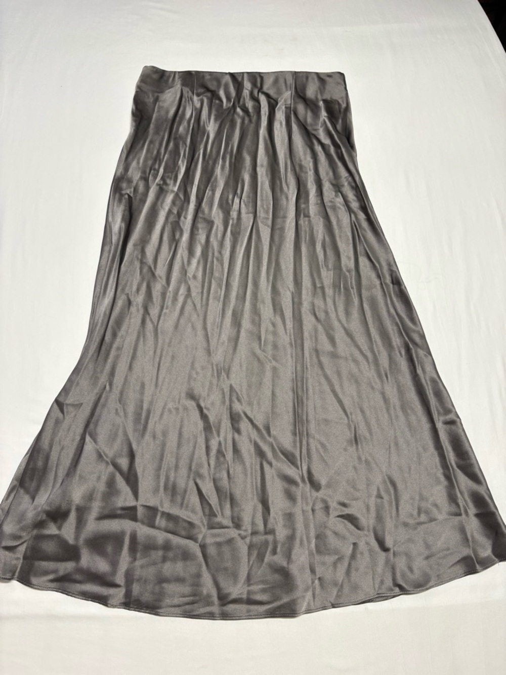 Quince Charcoal Gray Midi Silk Skirt - Picture 5 of 6